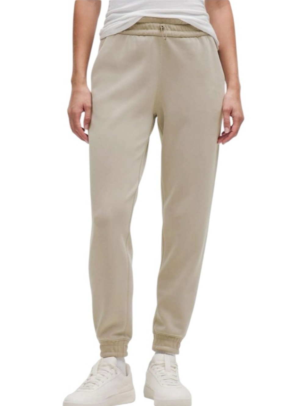Lululemon Brushed Softstreme Ribbed High-Rise Jogger size 4 W5EU9S In White Opal